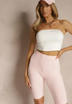 Różowe Szorty Kolarki High Waist Liradine