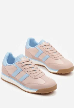 Różowo-Niebieskie Sneakersy z Geometrycznym Wzorem Eravania