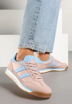 Różowo-Niebieskie Sneakersy z Geometrycznym Wzorem Eravania