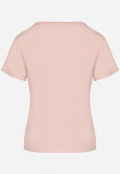 Różowy Casualowy Bawełniany T-shirt Rivali