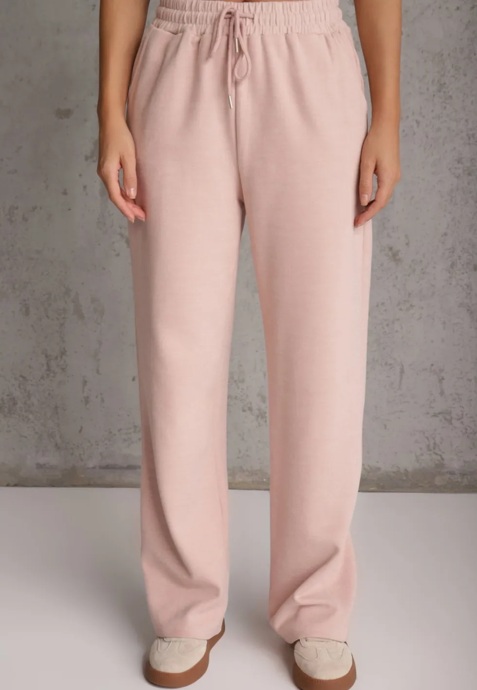 Różowy Komplet Dresowy Spodnie Straight Leg i Bluza z Kapturem na Suwak Timas