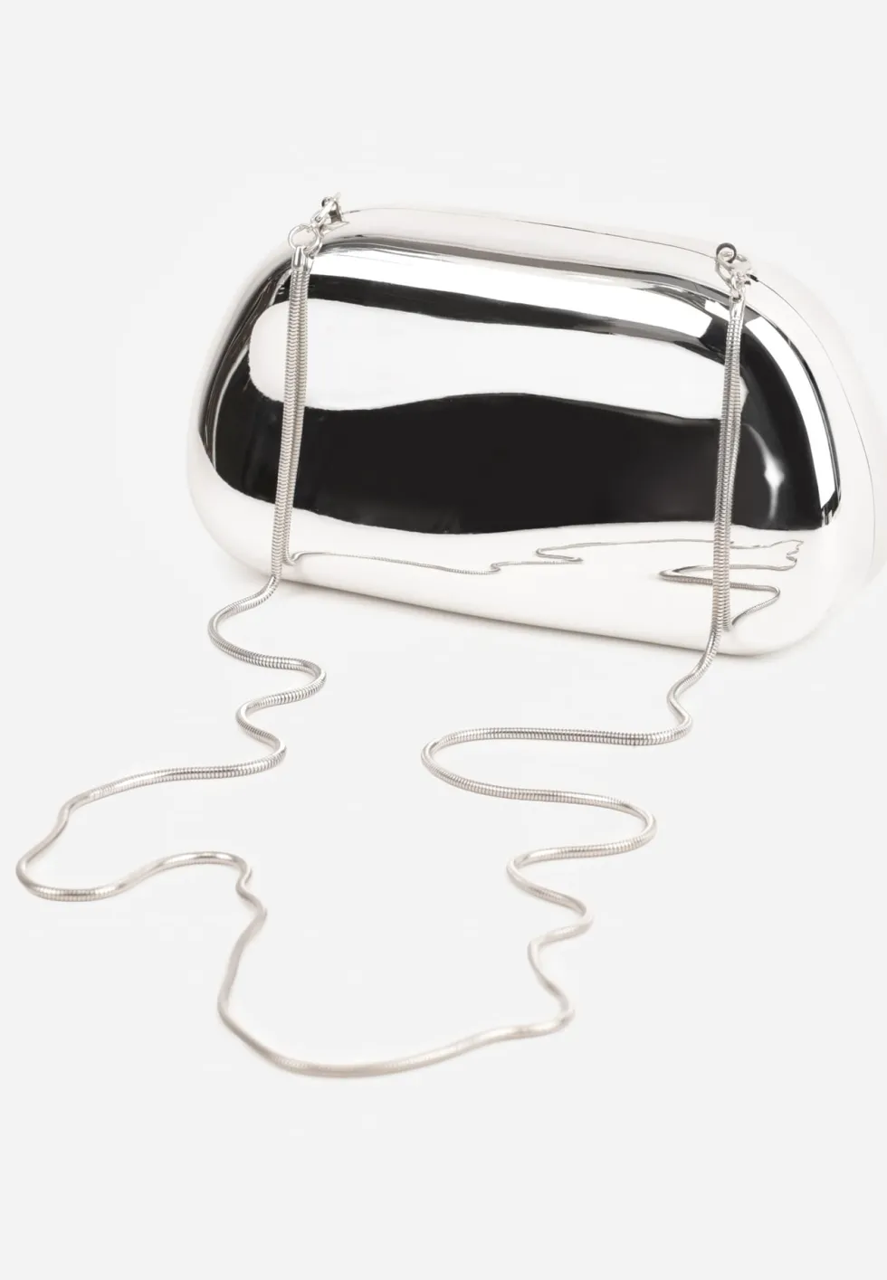 Srebrna Kopertówka Torebka Koktajlowa o Metalicznym Połysku Panane