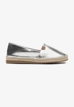 Srebrne Płaskie Casualowe Espadryle w Stylu Boho Lephea
