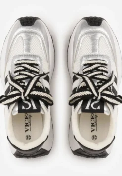 Srebrne Streetwearowe Sneakersy Chunky VICES na Platformie Ilnatea