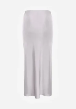 Szara Satynowa Spódnica Maxi High Waist Formia