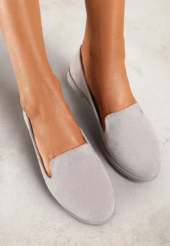 Szare Balerinki Typu Loafersy Daphikaia
