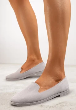 Szare Balerinki Typu Loafersy Daphikaia