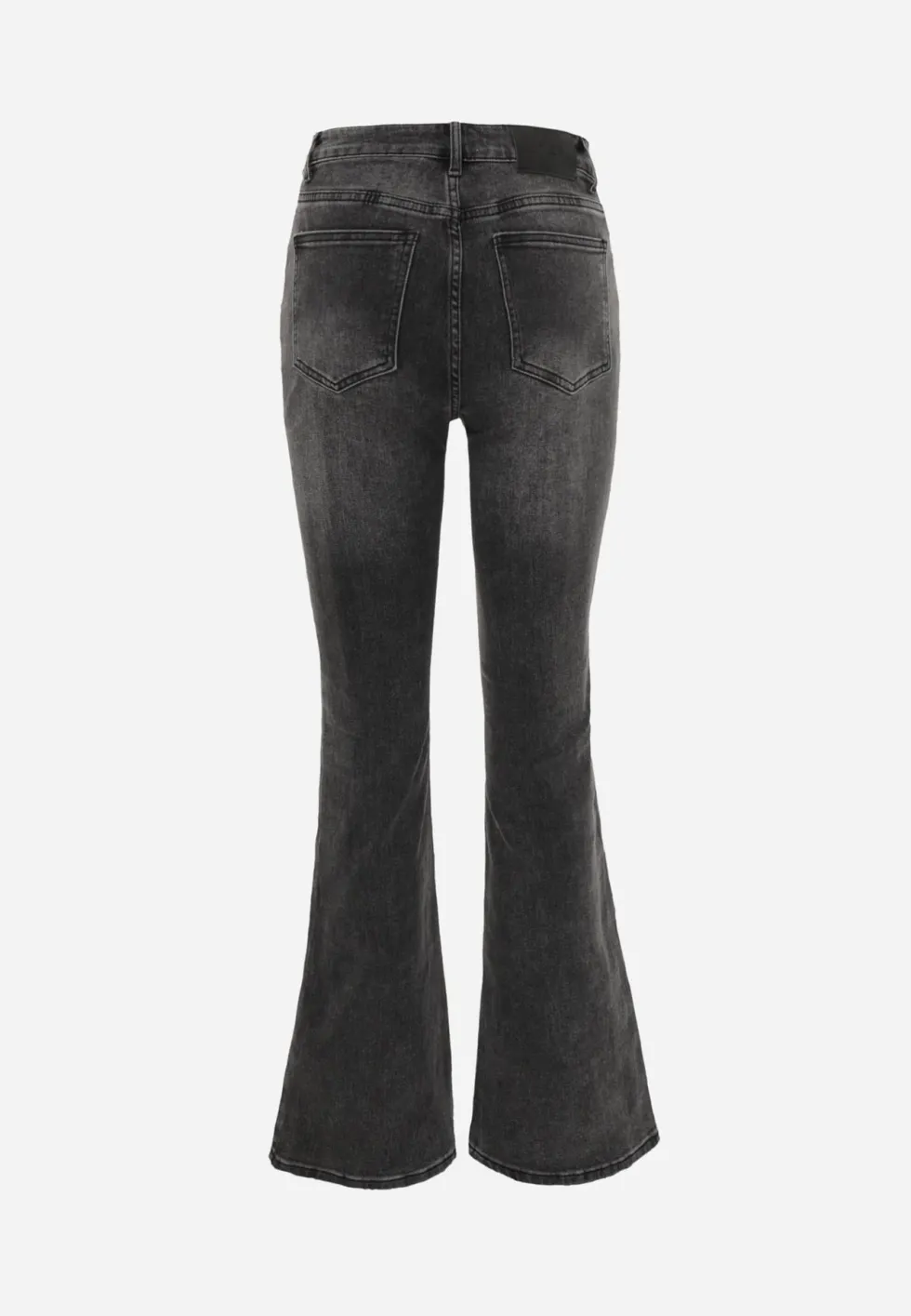 Szare Casualowe Jeansy Dzwony Regular Waist z Bawełną Meilyn