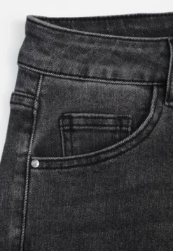 Szare Casualowe Jeansy Dzwony Regular Waist z Bawełną Meilyn
