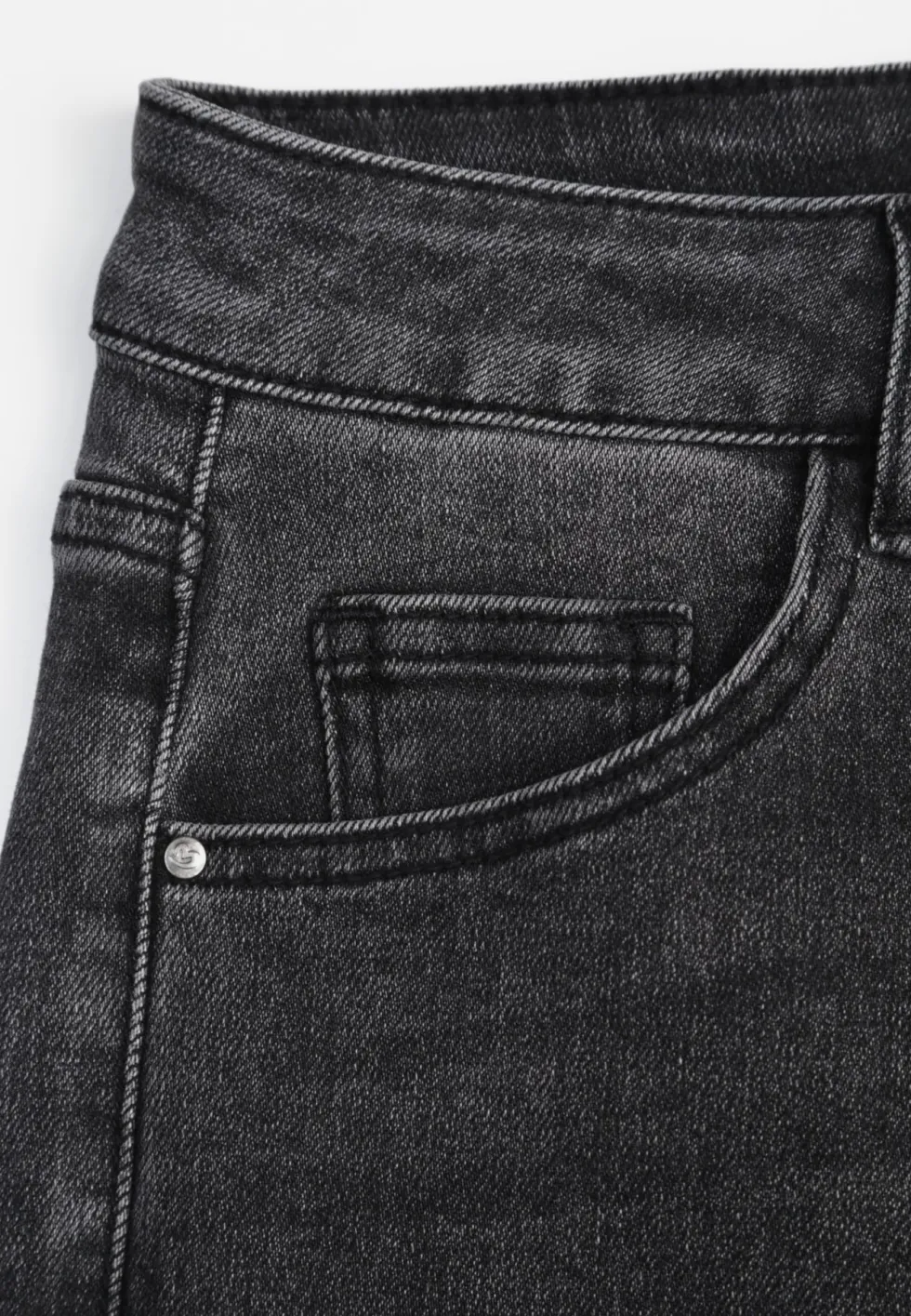 Szare Casualowe Jeansy Dzwony Regular Waist z Bawełną Meilyn