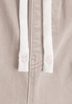 Szare Jeansy z Bawełny Mom Fit HIgh Waist z Wiązaniem w Pasie Origonia