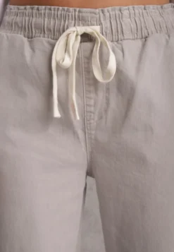 Szare Jeansy z Bawełny Mom Fit HIgh Waist z Wiązaniem w Pasie Origonia