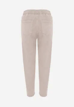 Szare Jeansy z Bawełny Mom Fit HIgh Waist z Wiązaniem w Pasie Origonia