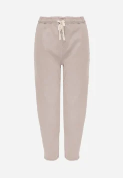 Szare Jeansy z Bawełny Mom Fit HIgh Waist z Wiązaniem w Pasie Origonia