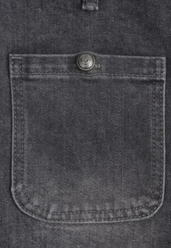 Szare Jeansy z Dużą Zawartością Bawełny o Fasonie Wide Leg z Kieszonkami z Guzikami Shizue