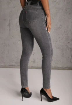 Szare Modelujące Jeansy Typu Skinny z Bawełną Oneim