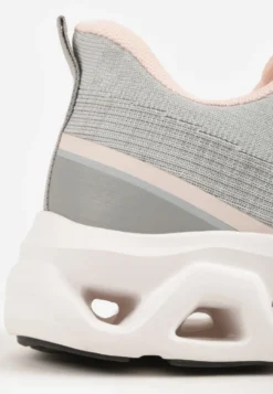 Szare Siateczkowe Buty Sportowe na Podeszwie z Otworami Quilvia