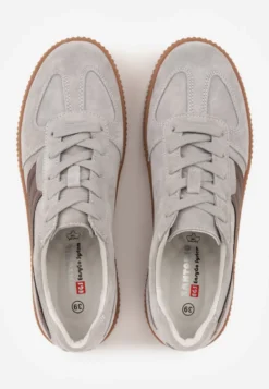 Szare Sneakersy Kultowe Tenisówki z Zamszu Naturalnego ze Skórzaną Wkładką Rionae