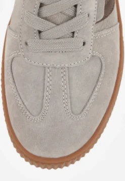 Szare Sneakersy Kultowe Tenisówki z Zamszu Naturalnego ze Skórzaną Wkładką Rionae