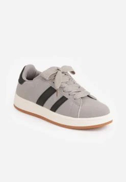 Szare Sneakersy Ozdobione Paskami Dolirenna