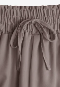 Szare Spodnie High Waist z Szerokimi Nogawkami z Wiskozą Wykończone Gumką w Talii Crisantas