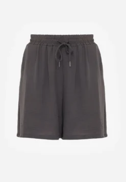 Szare Szorty Casual High Waist na Lato Bogate w Wiskozę Ismina