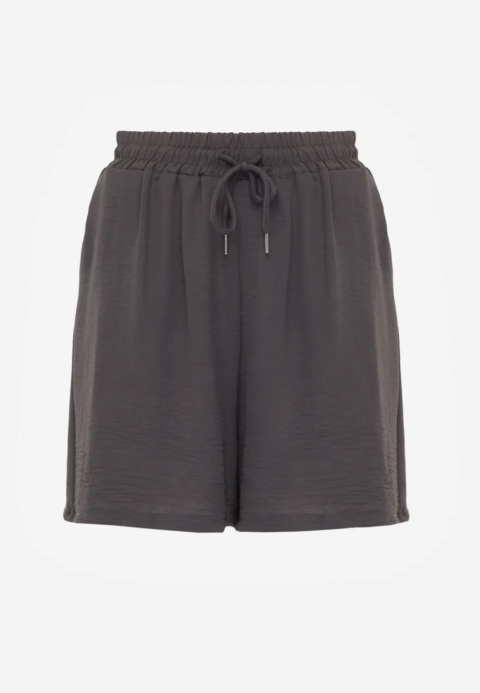 Szare Szorty Casual High Waist na Lato Bogate w Wiskozę Ismina