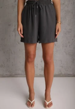 Szare Szorty Casual High Waist na Lato Bogate w Wiskozę Ismina