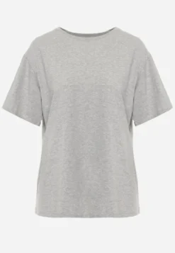 Szary Bawełniany T-shirt o Kroju Oversize Neduna