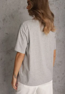 Szary Bawełniany T-shirt o Kroju Oversize Neduna
