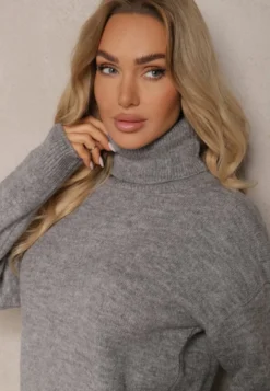 Szary Golf Bez Zdobień Minimalistyczny Torlena