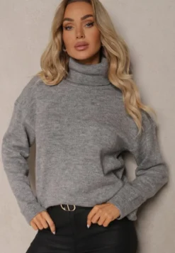 Szary Golf Bez Zdobień Minimalistyczny Torlena