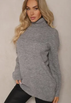 Szary Golf Bez Zdobień Minimalistyczny Torlena