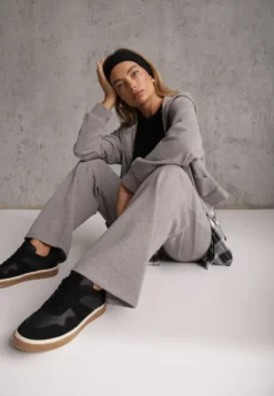 Szary Komplet Dresowy Spodnie Straight Leg i Bluza z Kapturem na Suwak Timas