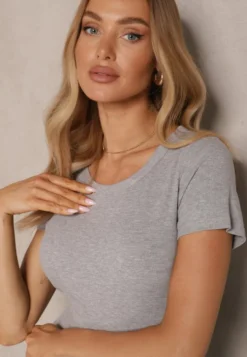 Szary T-shirt Basic z Wiskozy Worreti