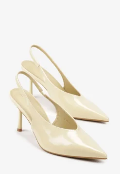 Żółte Czółenka Sandały Slingback Vices na Obcasie Typu Szpilka Tilionea