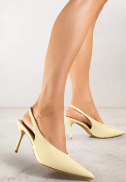 Żółte Czółenka Sandały Slingback Vices na Obcasie Typu Szpilka Tilionea