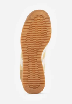Żółte Sneakersy Ozdobione z Boku Paskami Ariene