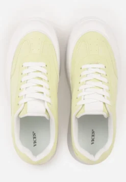 Żółte Sneakersy VICES na Platformie z Ozdobnym Noskiem Attis