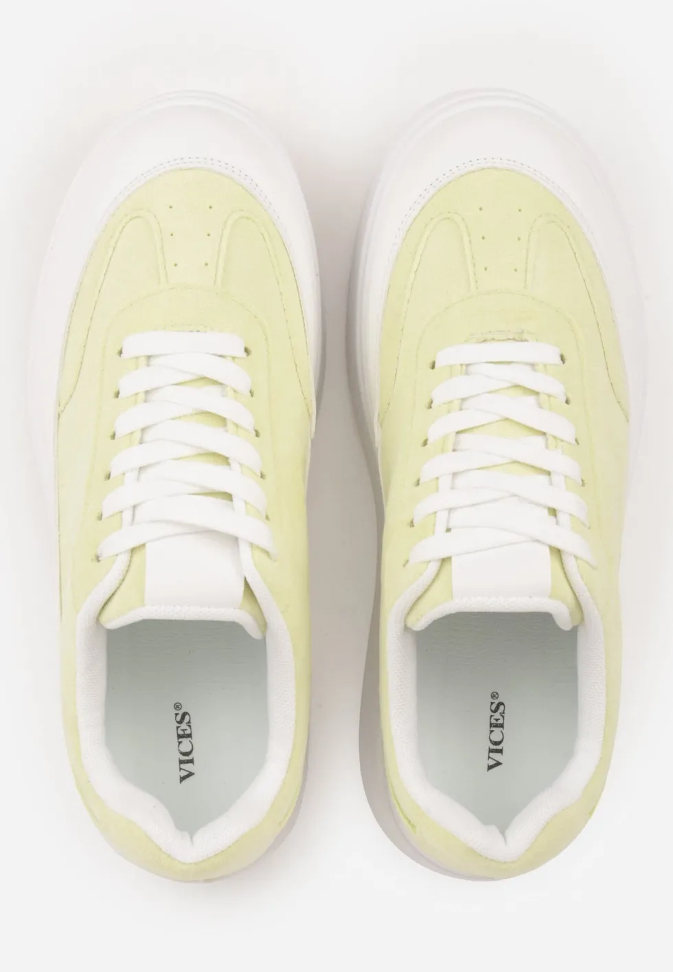 Żółte Sneakersy VICES na Platformie z Ozdobnym Noskiem Attis