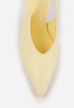 Żółte Szpilki Slingback VICES z Cholewką z Wycięciem V Natonale