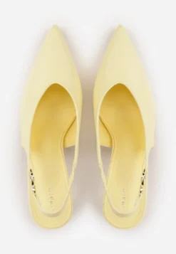 Żółte Szpilki Slingback VICES z Cholewką z Wycięciem V Natonale