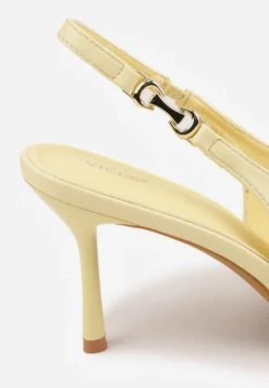 Żółte Szpilki Slingback VICES z Cholewką z Wycięciem V Natonale