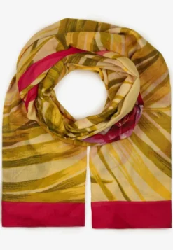 Żółty Bawełniany Szalik w Print Jellala