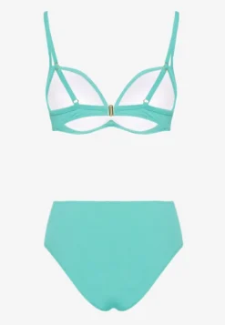 Zielone Basicowe Bikini Biustonosz i Majtki Figi Natonea