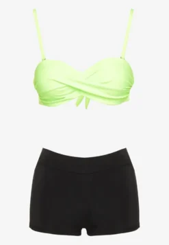 Zielone Bikini 3-częściowe Biustonosz z Wiązaniem Majtki Figi i Bokserki Vinalle