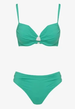 Zielone Bikini Majtki Figi Biustonosz z Trójkątną Aplikacją Natizeria