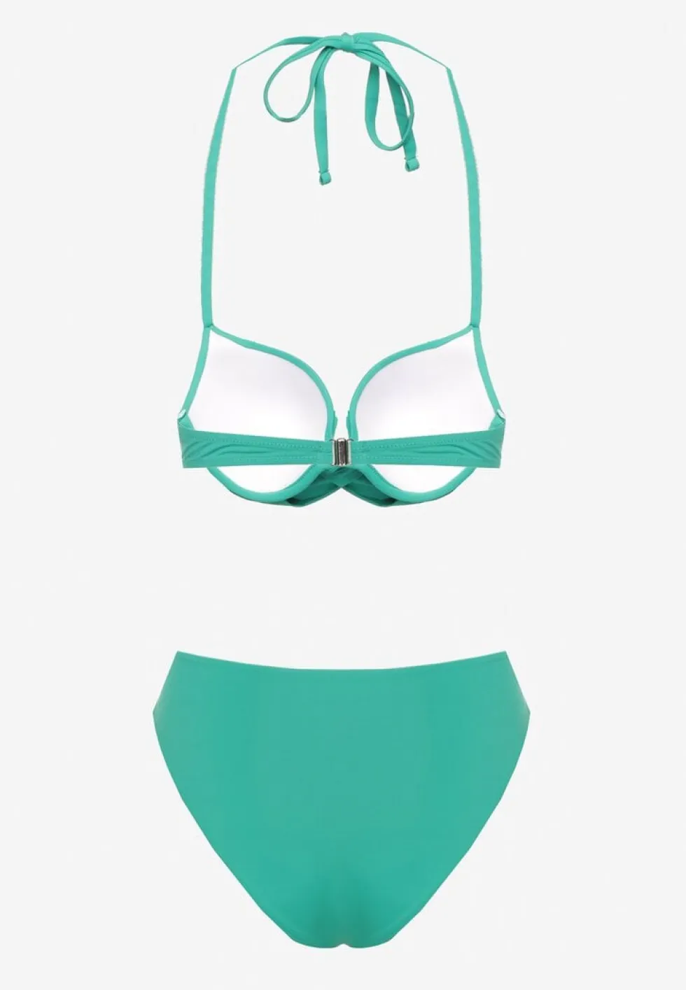 Zielone Bikini Majtki Figi i Biustonosz Ozdobione Wiązaniem Saniorie