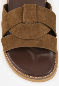 Zielone Klapki VICES z Geometryczną Cholewką Lorazeiros