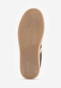 Zielone Sneakersy na Platformie w Stylu Tenisówek Ozdobione Paskami Ladia